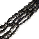 Natural Black Tourmaline Irregular Pebble Nugget Chips Beads Size 7-8mm 32" Strd