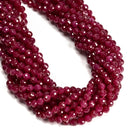 Grade A Natural Ruby Micro Faceted Round Beads Size 6mm 15.5'' Strand