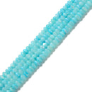 Aqua Blue MOP Shell Smooth Rondelle Beads Size 3x4mm 4x6mm 5x8mm 15.5'' Strand