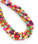 Multi Color Howlite Turquoise Smooth Rondelle Shape Size 3x6mm 15.5" Strand