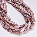 Purple Fresh Water Pearl Side Drill Long Stick Shape Beads 6-10x25-32mm 16''Strd