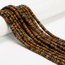 Natural Yellow Tiger Eye Smooth Rondelle Beads Size 2x6mm 15.5" Strand