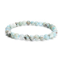 Multi Color Larimar Smooth Round Beaded Bracelet 6mm 7.5'' Length 3 PCS Per Set