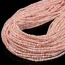 Natural Pink Opal Faceted Rondelle Beads Size 2x3mm 15.5'' Strand