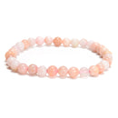 Pink Opal Smooth Round Beaded Bracelet 6mm 8mm 10mm 7.5'' Length 3 PCS Per Set