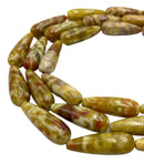 Russian Blood Serpentine Jade Smooth Teardrop Size 10x30mm 15.5'' Strand