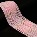 Gradient Natural Morganite Faceted Rondelle Beads Size 2x3mm 15.5'' Strand