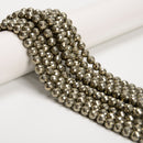 Natural Gold Pyrite Faceted Round Beads Size 6mm 8mm 10mm 15.5'' Strand