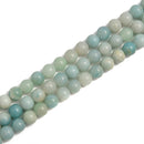 2.0mm Hole Natural Amazonite Smooth Round Beads 6mm 8mm 10mm 12mm 15.5" Strand