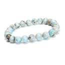 Multi Color Larimar Smooth Round Beaded Bracelet 8mm 7.5'' Length 3 PCS Per Set