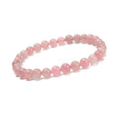 Madagascar Rose Quartz Smooth Round Beaded Bracelet 6mm 7.5'' Length 3 PCS/Set