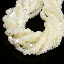 White Mother of Pearl MOP Shell Irregular Pebble Nugget Chips 7-10mm 16'' Strand
