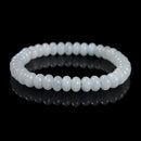 Light Aquamarine Color Dyed Jade Smooth Rondelle Beaded Bracelet 5x8mm 7.5''Long