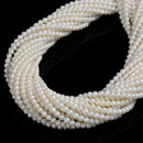 Natural White Fresh Water Pearl Round Beads Size 4mm 15.5'' Strand