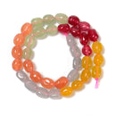 06 Multi-color Dyed Jade Pebble Nugget Beads Size 8x10mm 15.5'' Strand