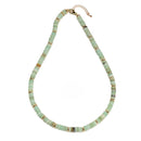 Amazonite Rondelle Size 2x6mm Beaded Necklace 17''-18.5" Length Adjustable