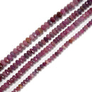 Natural Ruby Faceted Rondelle Beads Size 3x5mm 3x6mm 4x6mm 4x7mm 15.5'' Strand