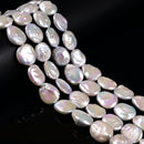 Natural White Fresh Water Pearl Oval Nugget Shape Beads Size 15x20mm 15.5" Strd