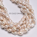 White Fresh Water Pearl Baroque Shape Beads 9-10x13-18mm 10-11x12-14mm 15.5" Std