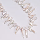 White Fresh Water Keshi Pearl Irregular Nugget Stick Beads 7-8x28-38mm 15.5''Str