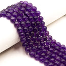 Natural Light Amethyst Smooth Round Beads Size 10mm 12mm 15.5" Strand