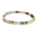 Lemurian Aquatine Calcite Smooth Round Beaded Bracelet 6mm 7.5''Length 3 PCS/Set