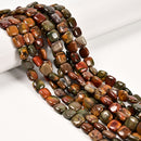 Natural Red Creek Jasper Flat Square Shape Beads Size 10mm 15.5'' Strand