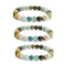 Natural Multi-Color Jade Smooth Round Beaded Bracelet 8mm 7.5'' Length 3 PCS/Set