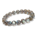 Natural Gray Labradorite Smooth Round Beaded Bracelet 10mm 7.5''Length 3 PCS/Set