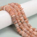 Natural Peach Moonstone Pebble Nugget Chips Beads 3-4mm x 8-10mm 15.5'' Strand