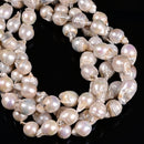 Natural White Fresh Water Pearl Baroque Shape Beads 13-15x15-20mm 15.5" Strand