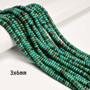 Blue Green Turquoise Smooth Rondelle Beads Size 2.5x4mm 3x6mm 5x8mm 15.5''Strand