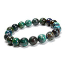 Azurite Malachite Chrysocolla Round Beaded Bracelet 10mm 7.5'' Length Sold by Piece