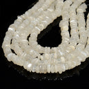 Cream White Moonstone Pebble Nugget Slice Chips Beads Size 3-5x8-10mm 15.5'' Std