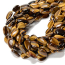 Natural Yellow Tiger Eye Smooth Flat Teardrop Bead Size13x18mm 15.5'' Strand