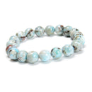 Multi Color Larimar Smooth Round Beaded Bracelet 10mm 7.5'' Length 3 PCS Per Set