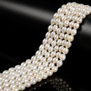 Grade A White Fresh Water Pearl Rice Shape Beads Size 6x7mm 15'' Strand