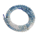 Natural Gradient Aquamarine Faceted Cube Beads Size 4mm 15.5'' Strand