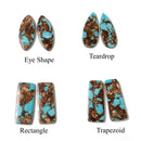 Bronzite Turquoise Pendant Earrings Size 20x50mm Sold Per Pair