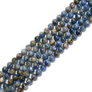 Natural Blue Kyanite Smooth Round Beads Size 4mm 5mm 6mm 8mm 15.5'' Strand