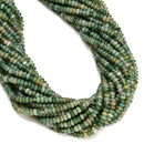 Natural Moss Agate Smooth Rondelle Beads Size 2x4mm 15.5'' Strand