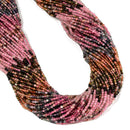 Gradient Natural Multi-color Tourmaline Smooth Round Beads Size 2mm 15.5'' Strd