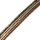 Gray/Gold/Silver/Copper Color Hematite Smooth Dice Cube Beads 1x1mm 15.5'' Strd