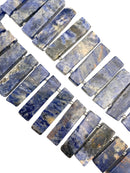 Natural Sodalite Graduated Slab Stick Points Beads Size 30-50mm 15.5" Strand