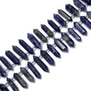 Sodalite Graduated Top Drill Faceted Points Beads Size 10x25-10x35mm 15.5'' Str