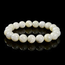 Iridescent White MOP Shell Round Beaded Bracelet 6mm 10mm 7.5''Length 3PCS/Set