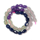 08-Multi-color Dyed Jade Pebble Nugget Beads Size 8x10mm 15.5'' Strand