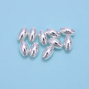 925 Sterling Silver Rice Shape Beads Size 6x10mm 5 Pieces Per Bag