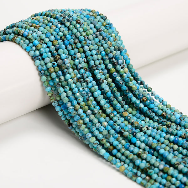 Natural Blue Opal Faceted Round Beads Size 2mm 3mm 15.5'' Strand