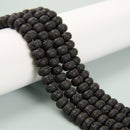 Natural Black Lava Rock Stone Rondelle Beads Size 4x6mm 5x8mm 15.5'' Strand